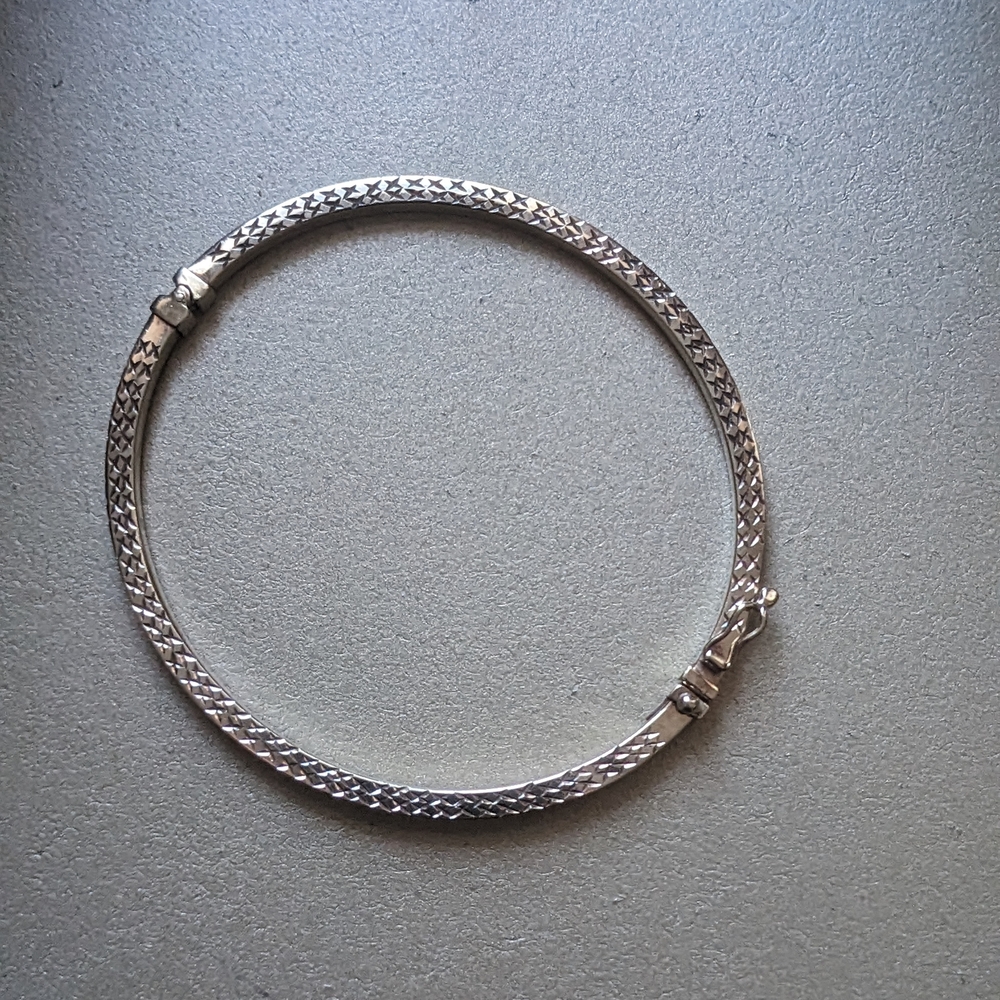 10k Gold Etched Bangle Real Gold